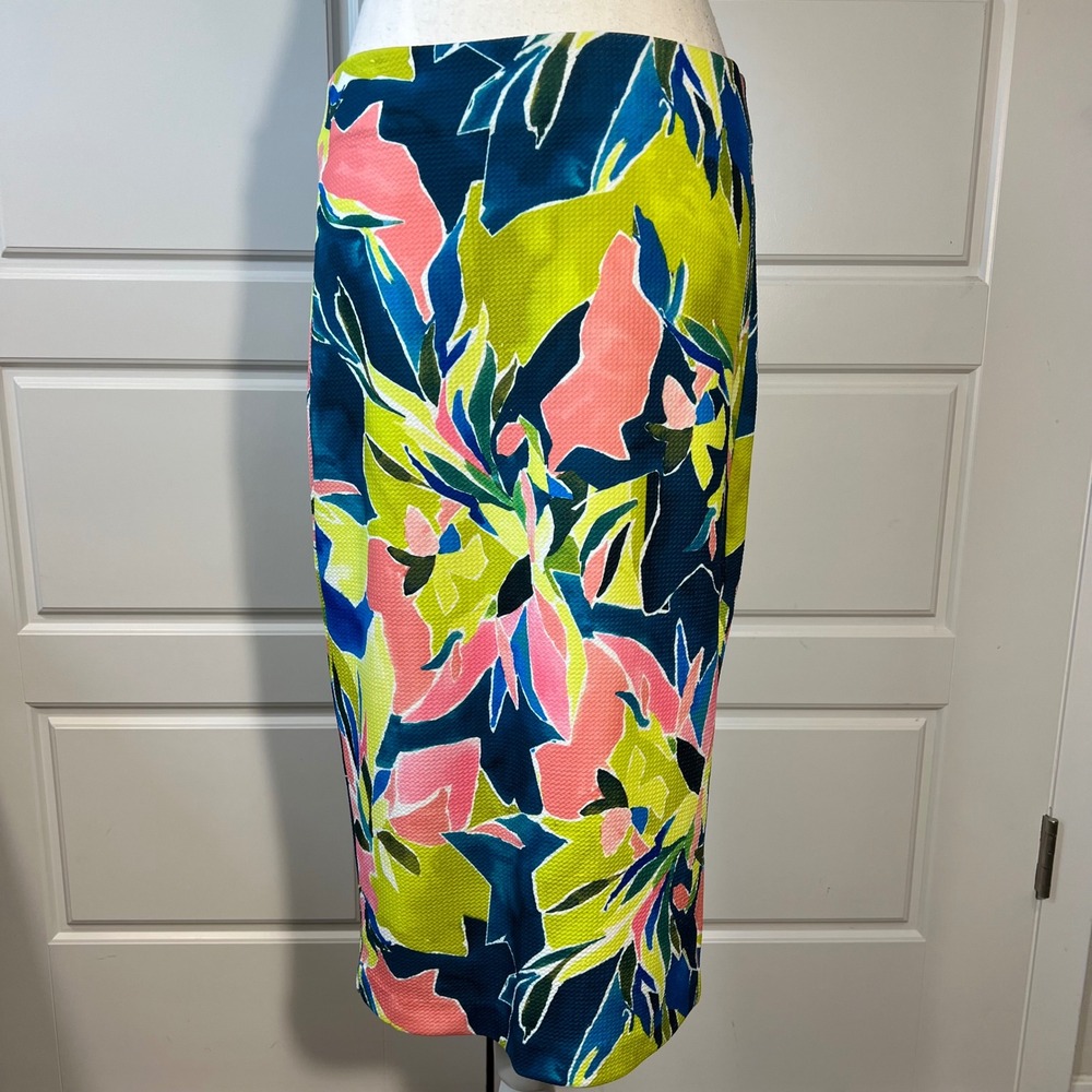 ECI‎ New York Women's Tropical Hawaiian Floral Print Pencil Skirt Career Small
